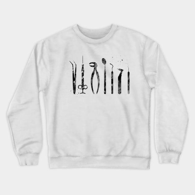 Dentist Tools Crewneck Sweatshirt by erzebeth